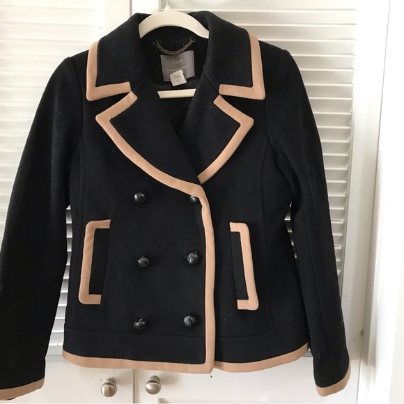 Excellent J. Crew Nello Gori Black wool Peacoat - Picture 2 of 4